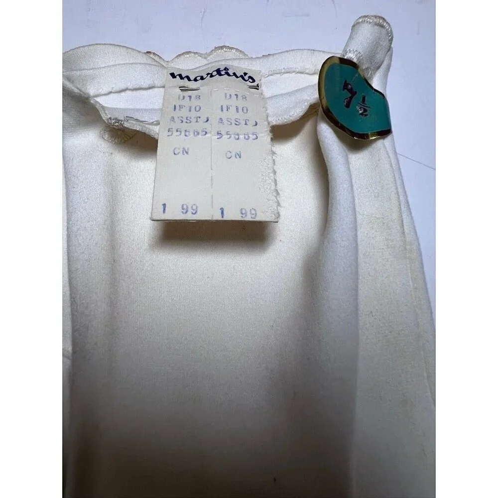 White Martinis Gloves Vintage Flowers Small